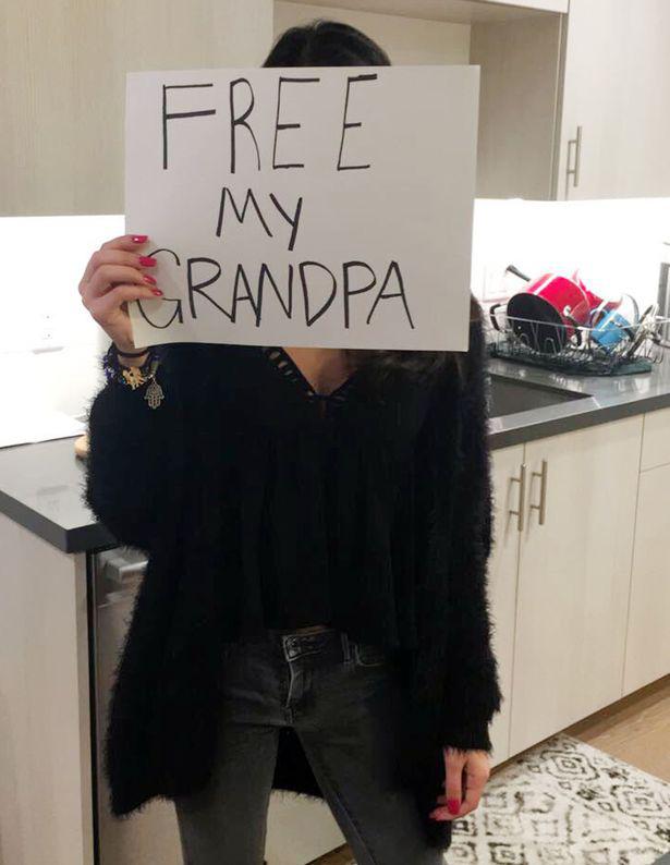  His granddaughter took to Twitter in protest at her granddad being detained