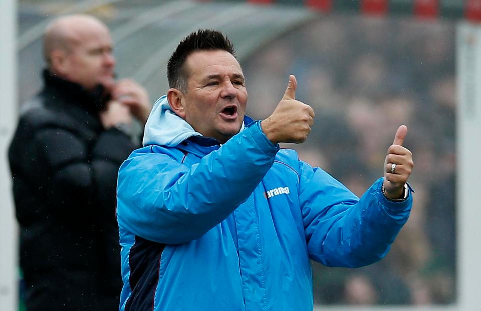  Paul Doswell encouraged his non-league players from the dug out