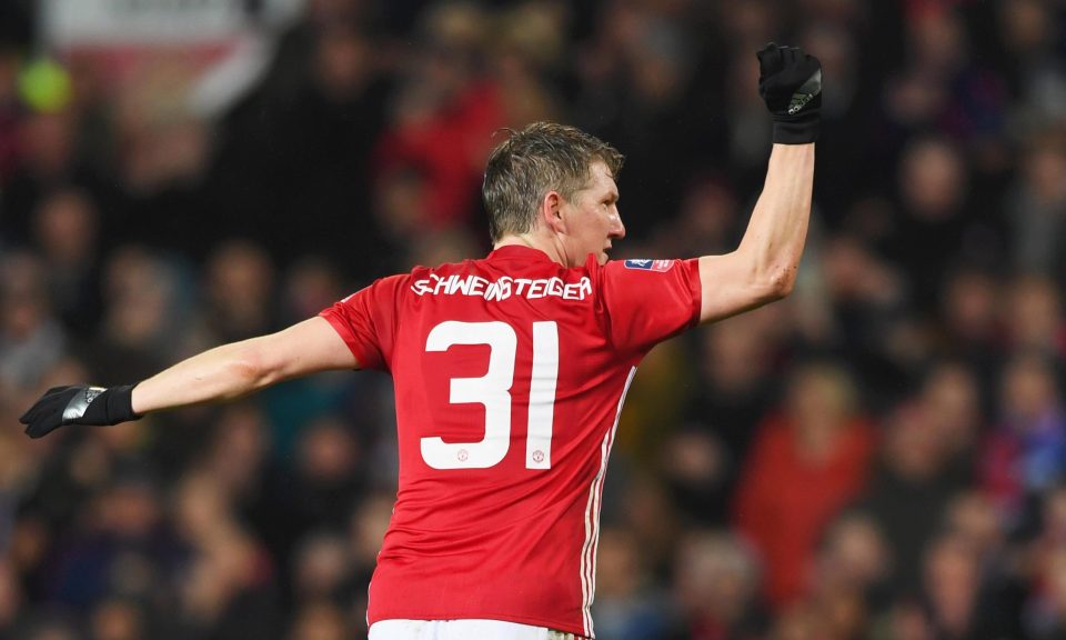  Schweinsteiger was making his first start for United since January 2016