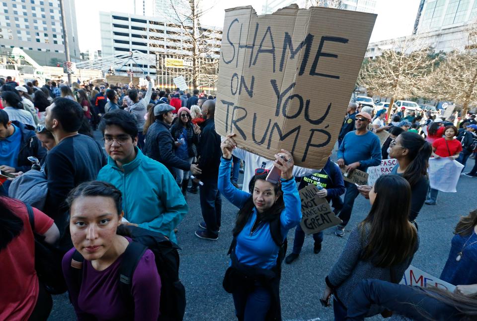 Many citizens have been left outraged at Trump's policy and took to the streets to protest