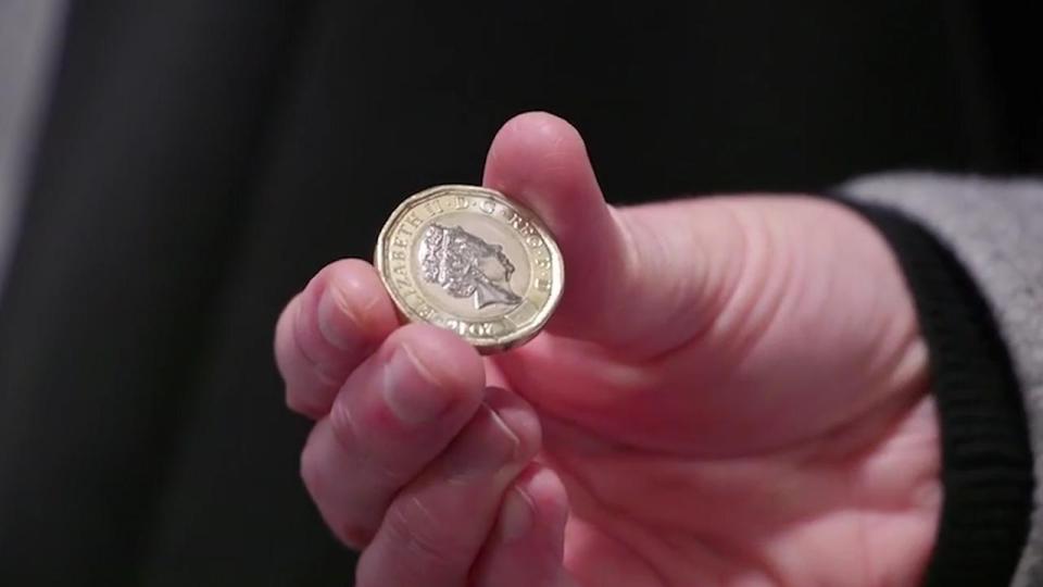  Footage shows the production of the new 12-sided £1 coins, set to enter circulation in March