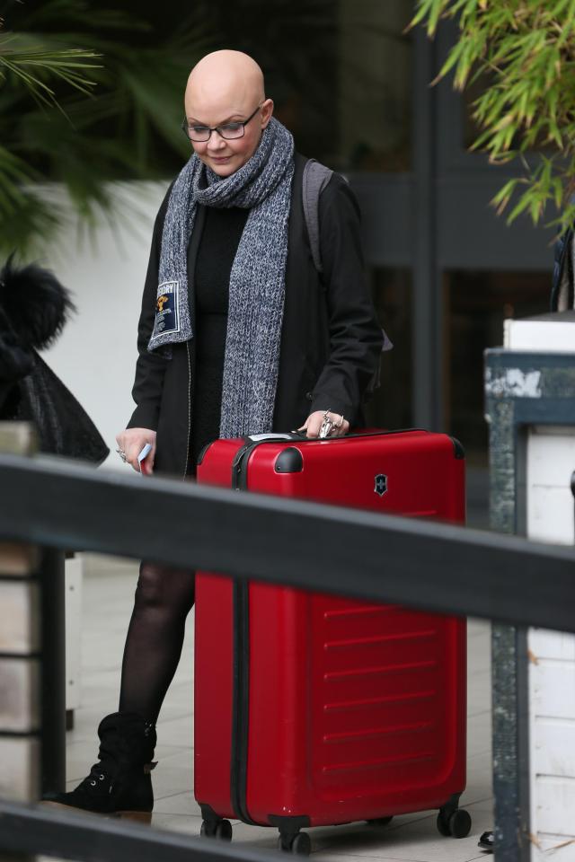  The star was pictured with a huge suitcase outside the ITV studios