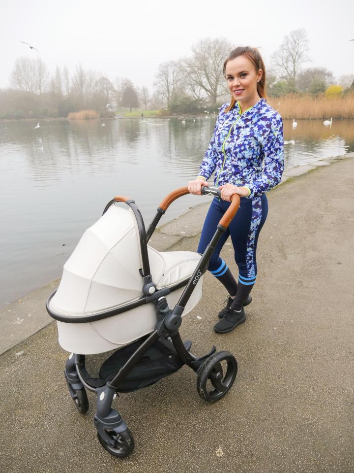  Maria, pictured here with baby Evie, during one of the daily power walks