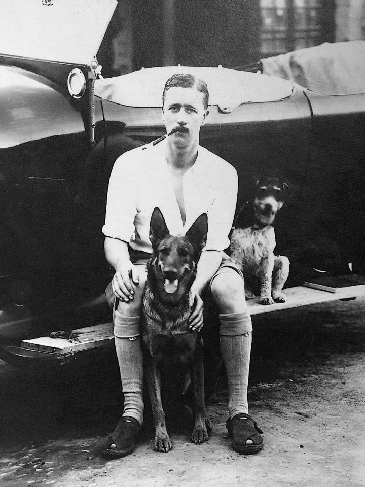  His dad pictured on May 5, 1945, brought the red phone back from the bunker to England along with an Allach porcelain Alsatian which also belonged to Hitler