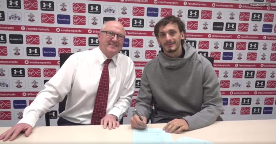  Saints director of football Les Reed poses with Gabbiadini