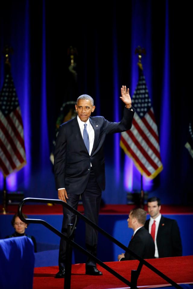  He was given a standing ovation for nearly a minute, with the audience chanting 'four more years' at the Chicago convention centre