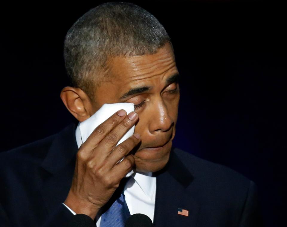  He got emotional in his speech as he spoke about his wife Michelle