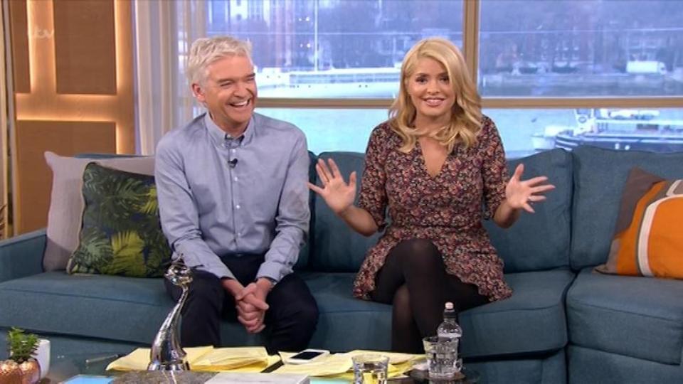  Holly and Phil were in high spirits - but with hoarse voices - on today's show