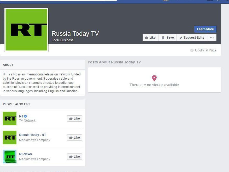  RT is funded by the Russian government but has an English-speaking unit and offices in London