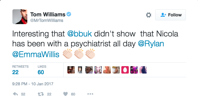  Tom Williams defends his wife on Twitter after she was filmed flirting with Jamie O'Hara