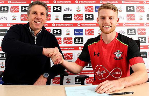  Saints boss Claude Puel congratulates Josh Sims on his new deal