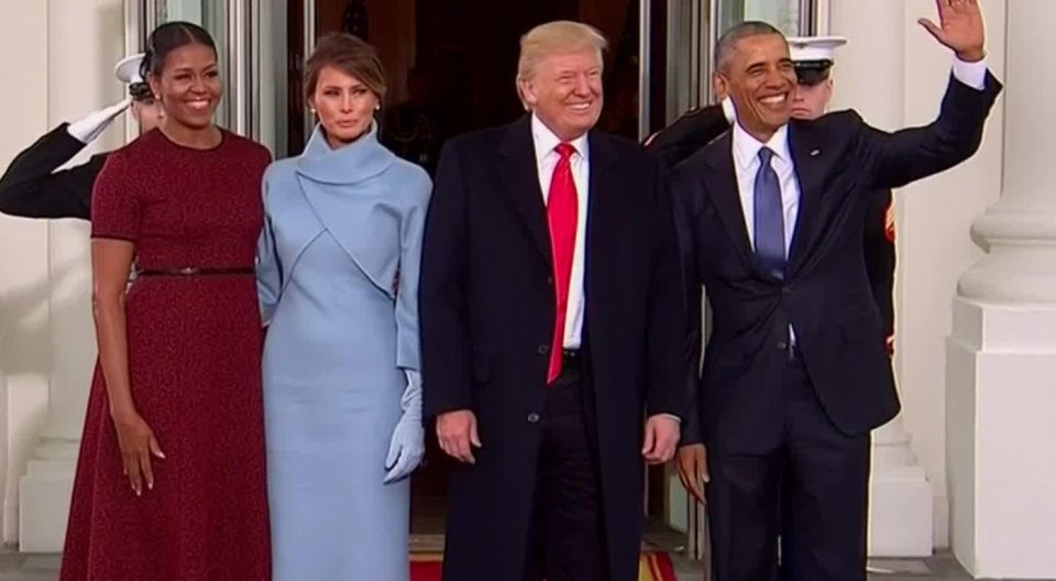  The current and future First Families posed together on the steps of the White House