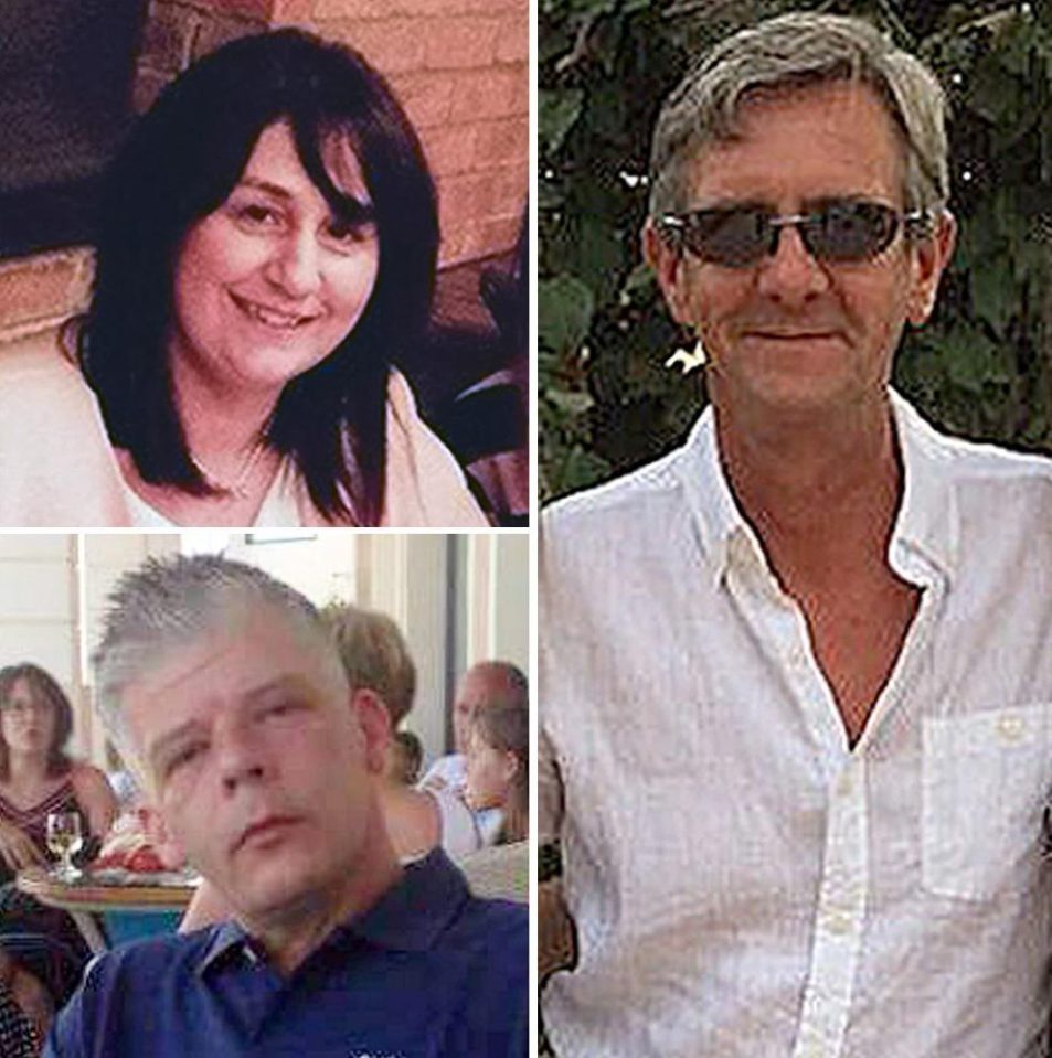  Clockwise from top left: Sue Davey, 43, Stuart Cullen and Scott Chalkley, 42