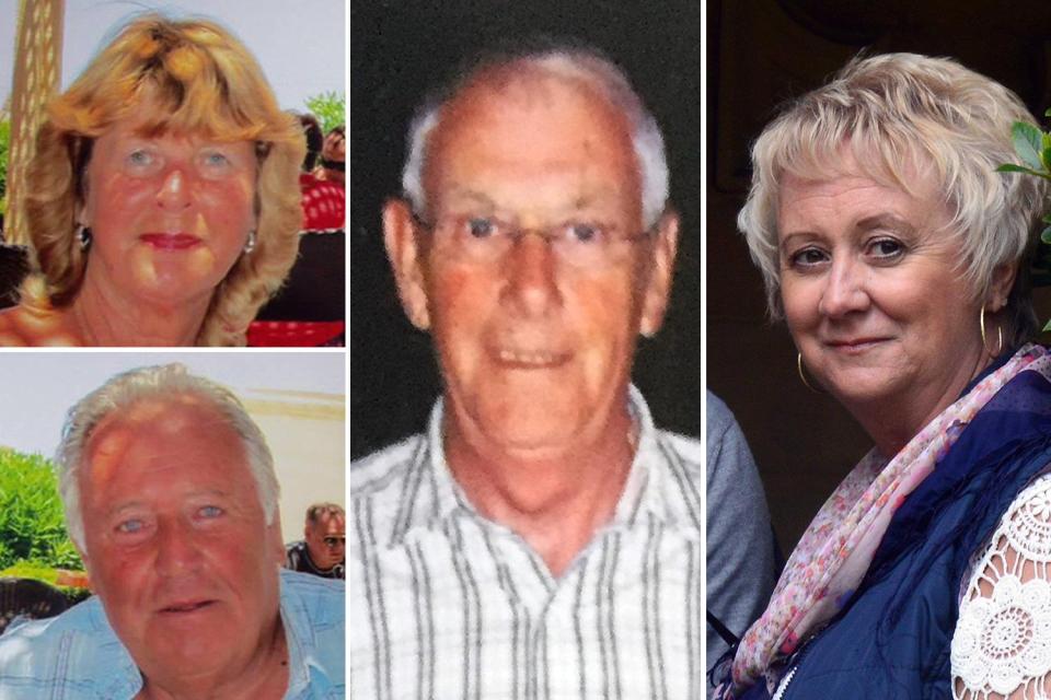  Clockwise from top left: Eileen Swannack, 73, Bruce Wilkinson, 72, Claire Windass, 54, and John Welch, 74