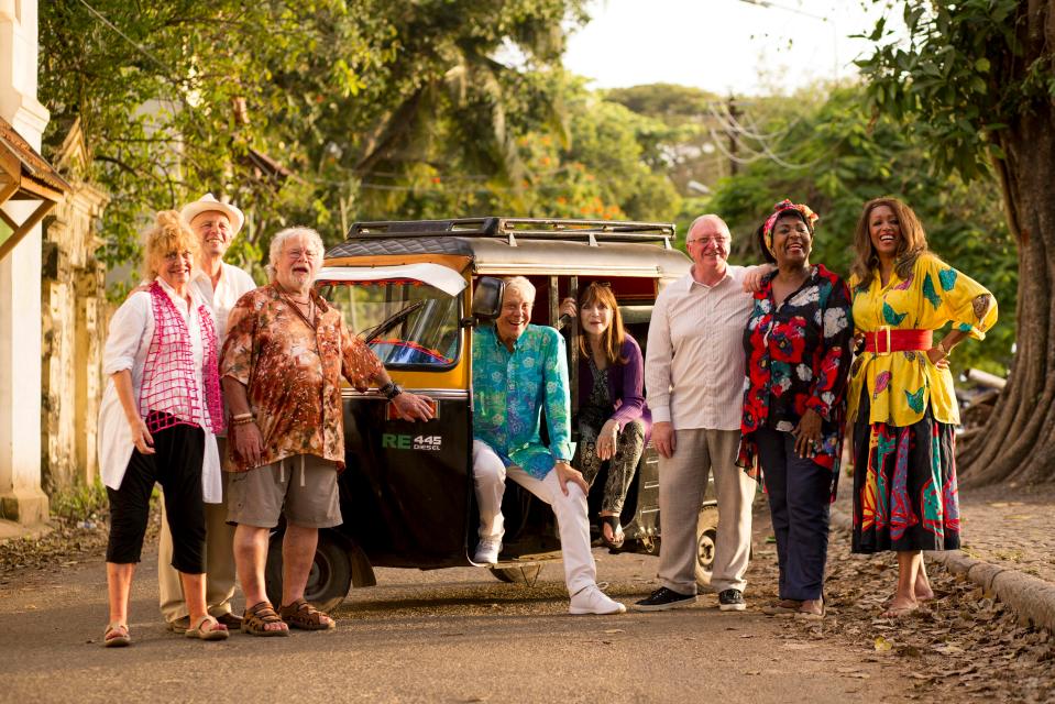  The celebrity senior citizens split into groups for activities, but they get together around the table each evening for meals