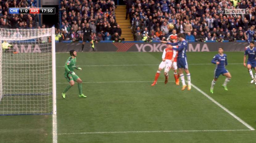  Alonso out jumped Bellerin after having much more momentum