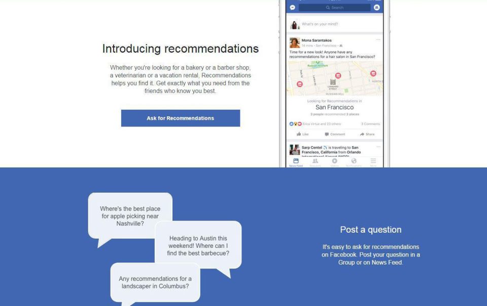  Recommendations is a new tool to help people better ask for and receive advice from friends