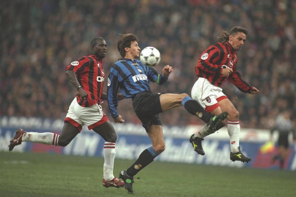  Roberto Baggio enjoyed a strike partnership with George Weah while at Milan