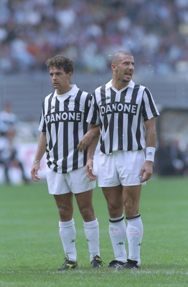  Roberto Baggio alongside Juventus striker partner, Gianluca Vialli