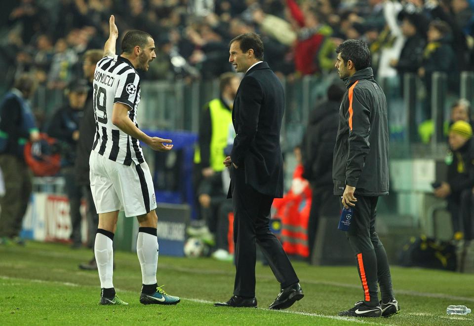  Leonardo Bonucci is not the first Juventus player to clash with Max Allegri