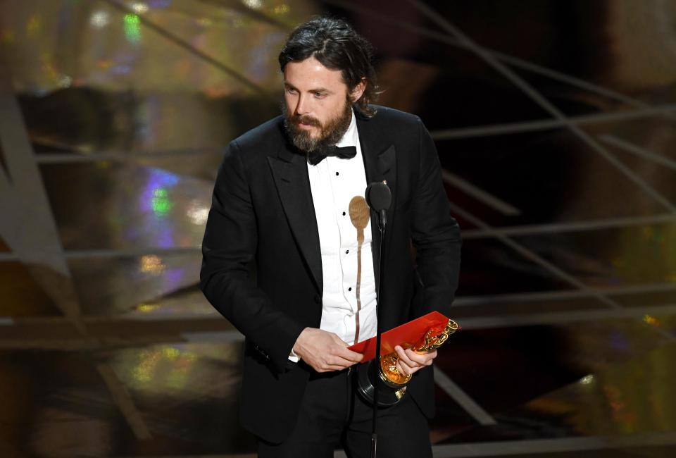  Casey Affleck was overcome with emotion as he was named the winner of Best Actor at the 89th Academy Awards ceremony on Sunday night