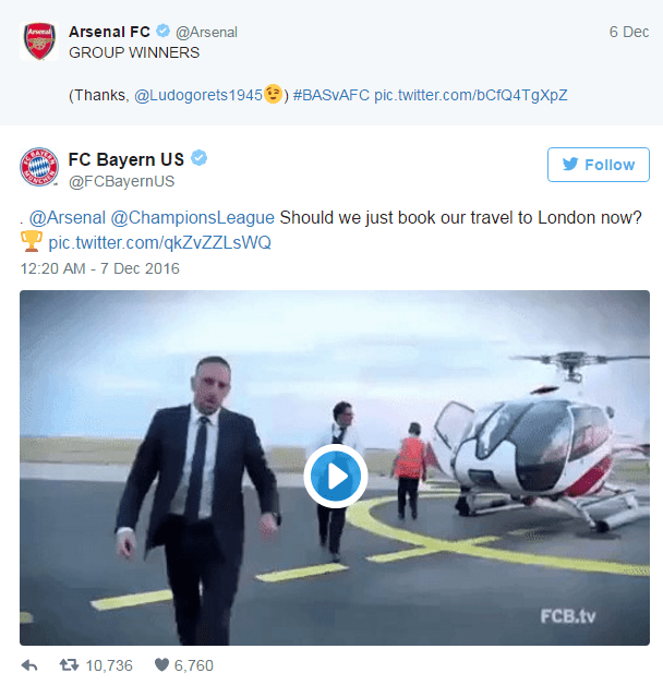  How Bayern have trolled the Gunners before...