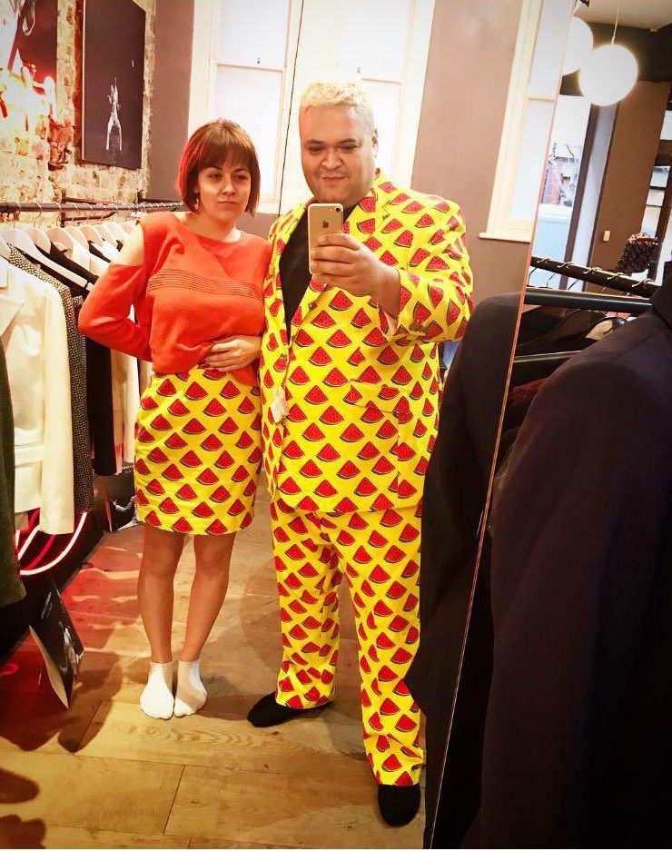  Heavy D and Bryony Harris had matching watermelon-inspired outfits made for their engagement party