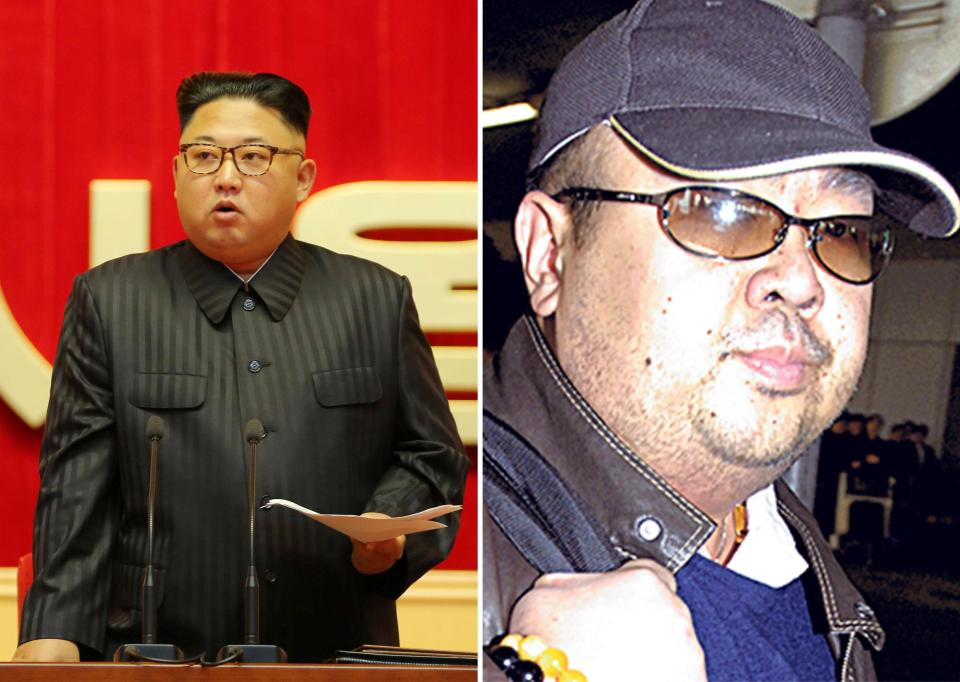  Kim Jong-un, left. and his 'murdered' half-brother Kim Jong-nam