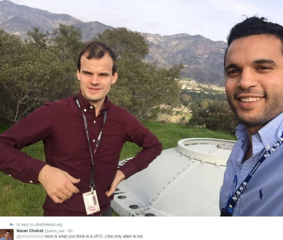  Nasa engineer Nacer Chahat has taken a selfie with the 'UFO'