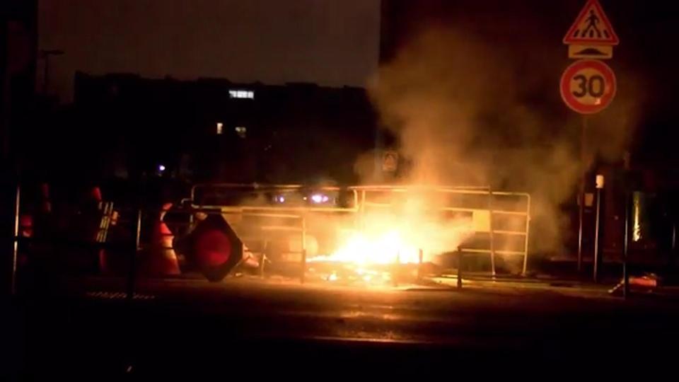  Rubbish bins and cars were targeted as rioters clashed with cops in Paris