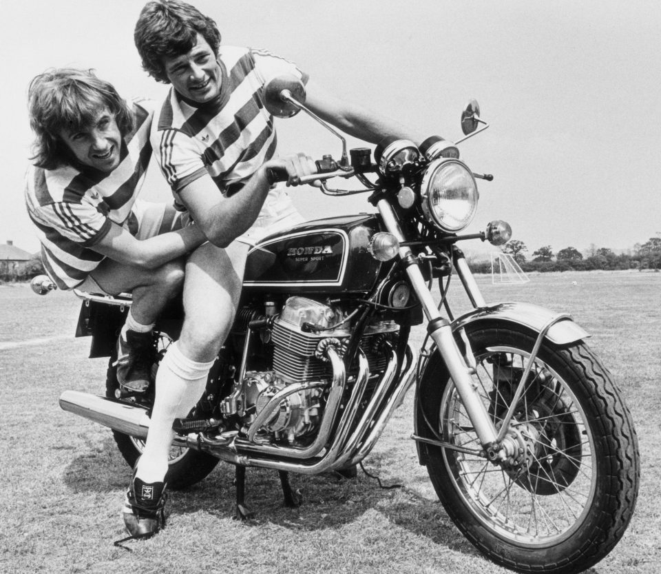  Messing around at the QPR training ground with defender Ian Gillard