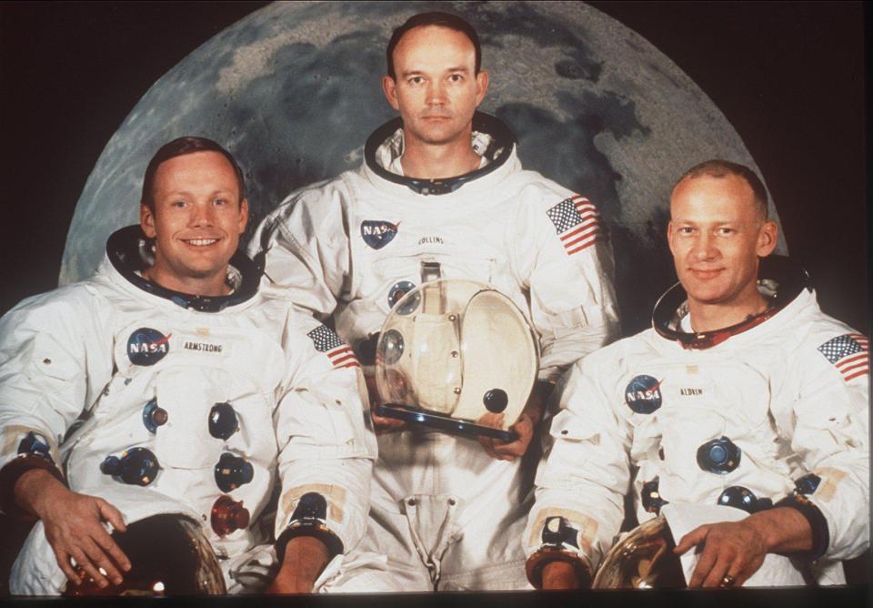  Nasa astronauts Neil Armstrong, Michael Collins and Buzz Aldrin