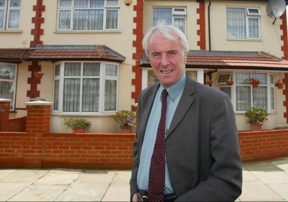  Bowles pictured outside his old house in Neasden, north London in 2004