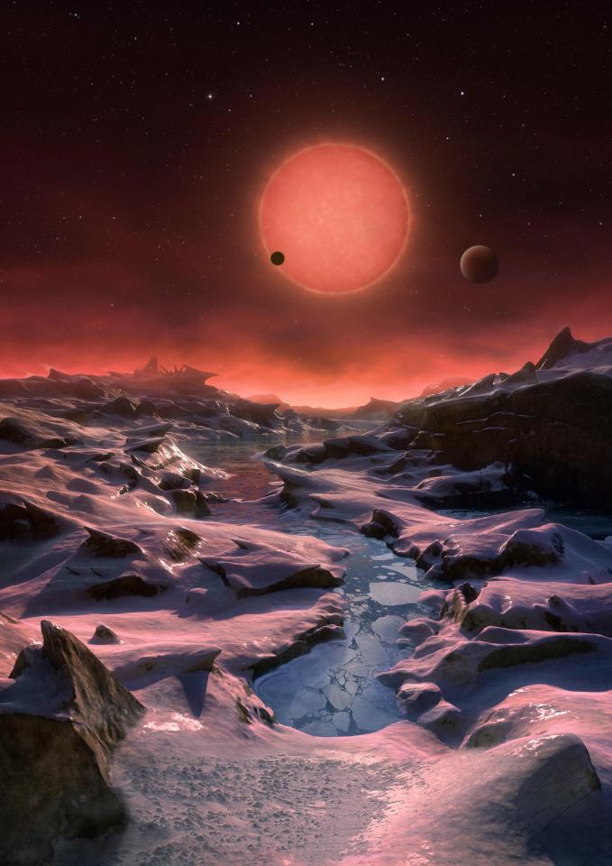  An artist's impression of one of the three planets orbiting the distant star