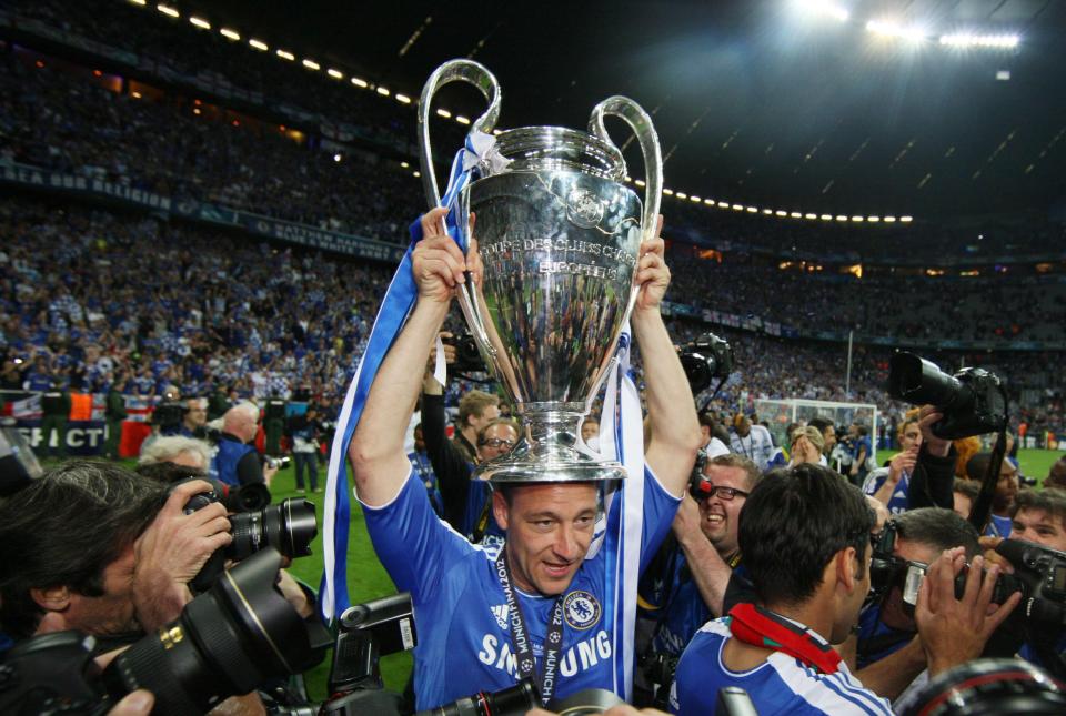  John Terry lifting the Champions League trophy in 2012