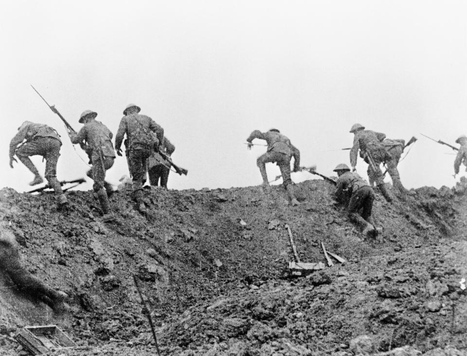  Still from the British documentary film 'The Battle of the Somme', which started in July 1916