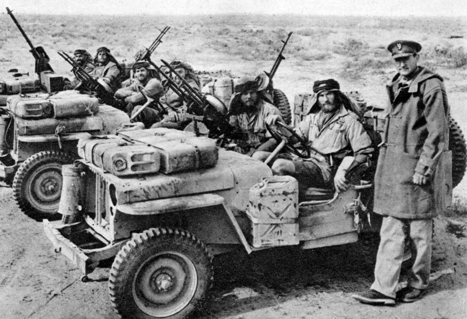  Colonel David Stirling with a patrol of Special Air Service (SAS) men in the Middle East