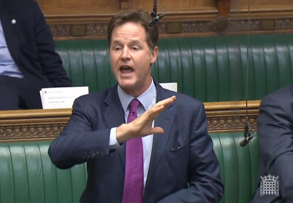  And Nick Clegg was keen to highlight a blog post by Mr Redwood from 2012 where he called for a second referendum on the terms of a Brexit deal