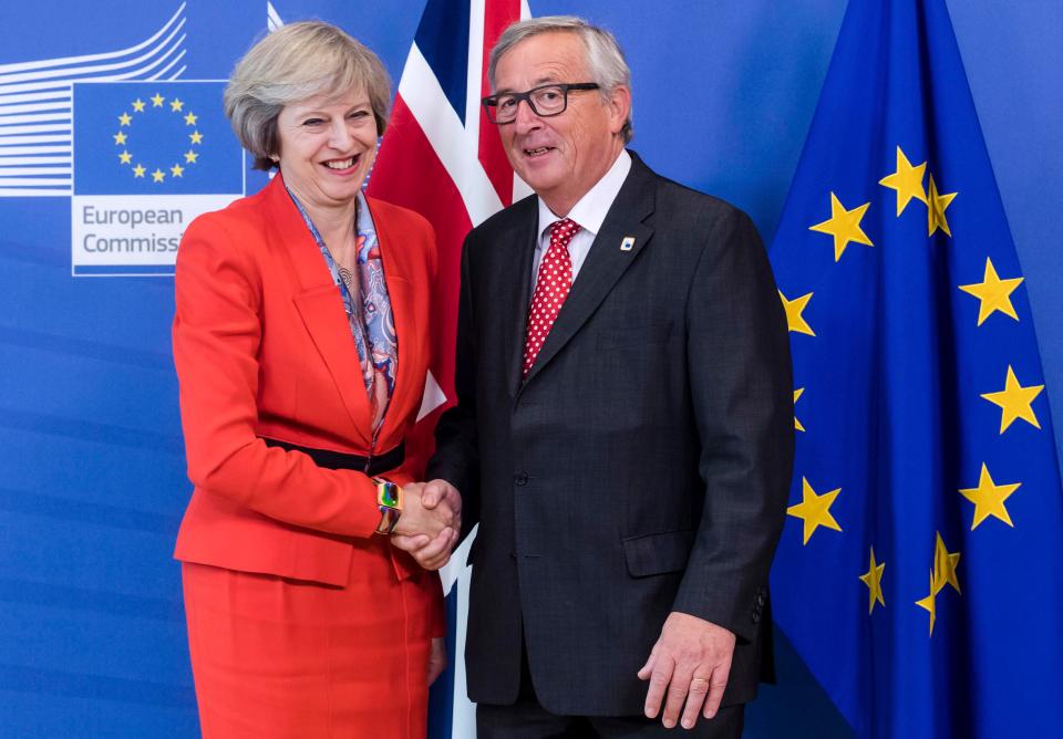 President Jean-Claude Juncker was all smiles when he met Theresa May in October