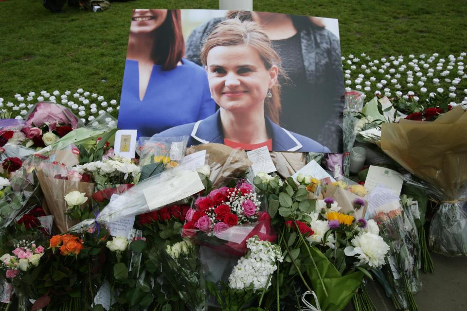  Tributes are laid for Jo in Parliament Square