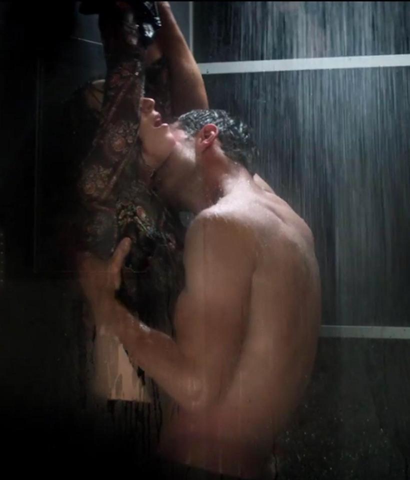  The pair enjoy a rather steamy shower scene after she finally says 'yes'