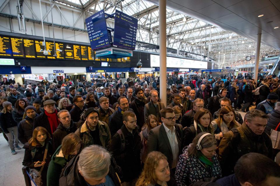  Commuters cram into Waterloo Station earlier this year