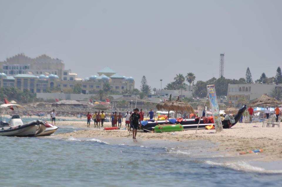  The gunman strolled casually along the beach as he brutally massacred tourists enjoying the sun