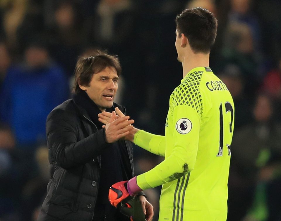  Antonio Conte will be desperate to keep hold of Courtois after he hit form