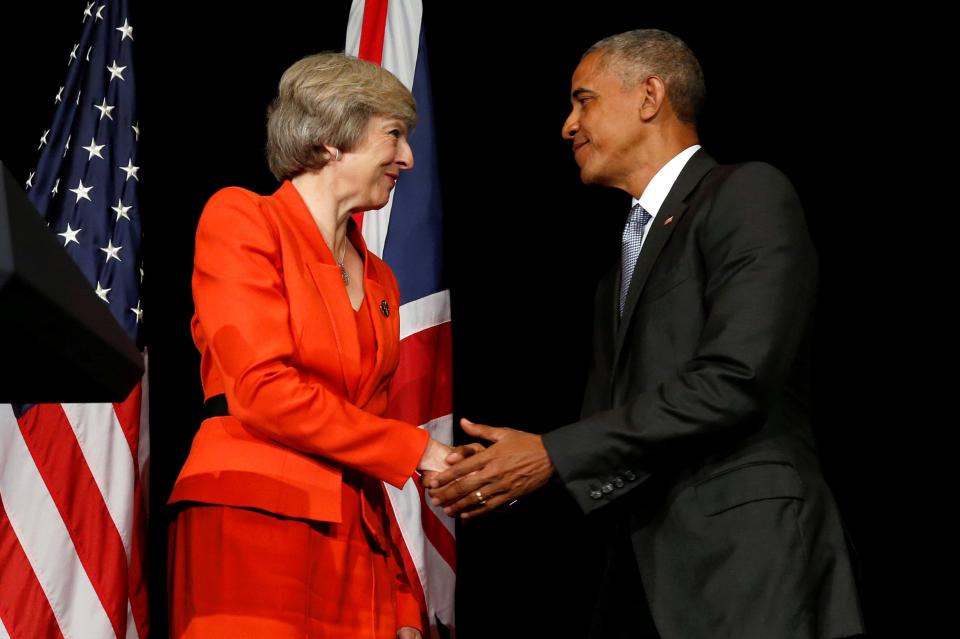  Mrs May met Barack Obama at the same summit