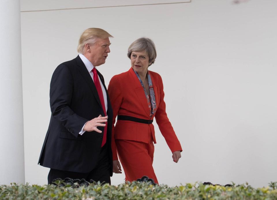  Theresa May has defended her close relationship with Donald Trump