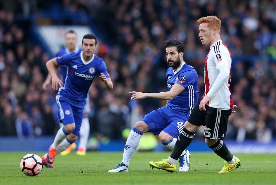  Cesc Fabregas has found playing time at Chelsea very limited this season