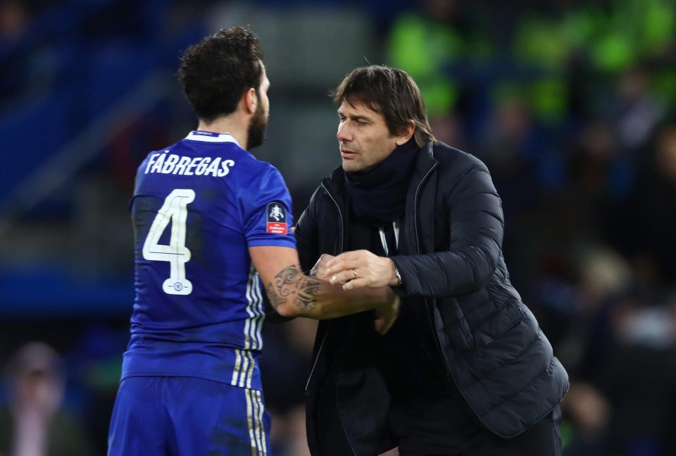  Cesc Fabregas has spent most of his time on the bench under Antonio Conte this season