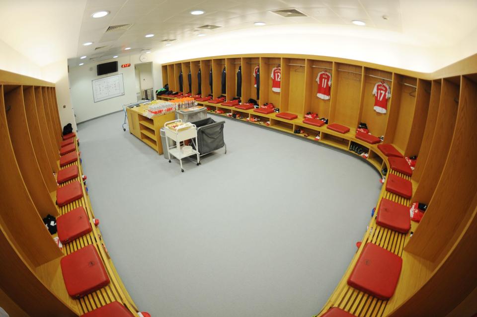  Arsenal are used to their spacious top-of-the-range dressing room at the Emirates