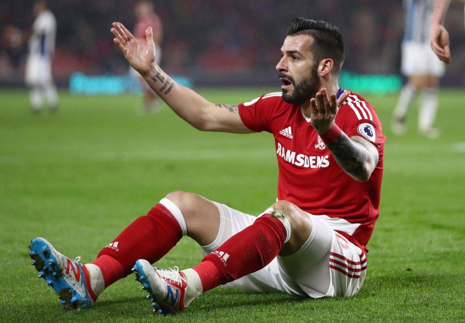  Middlesbrough Alvaro Negredo is struggling to score goals